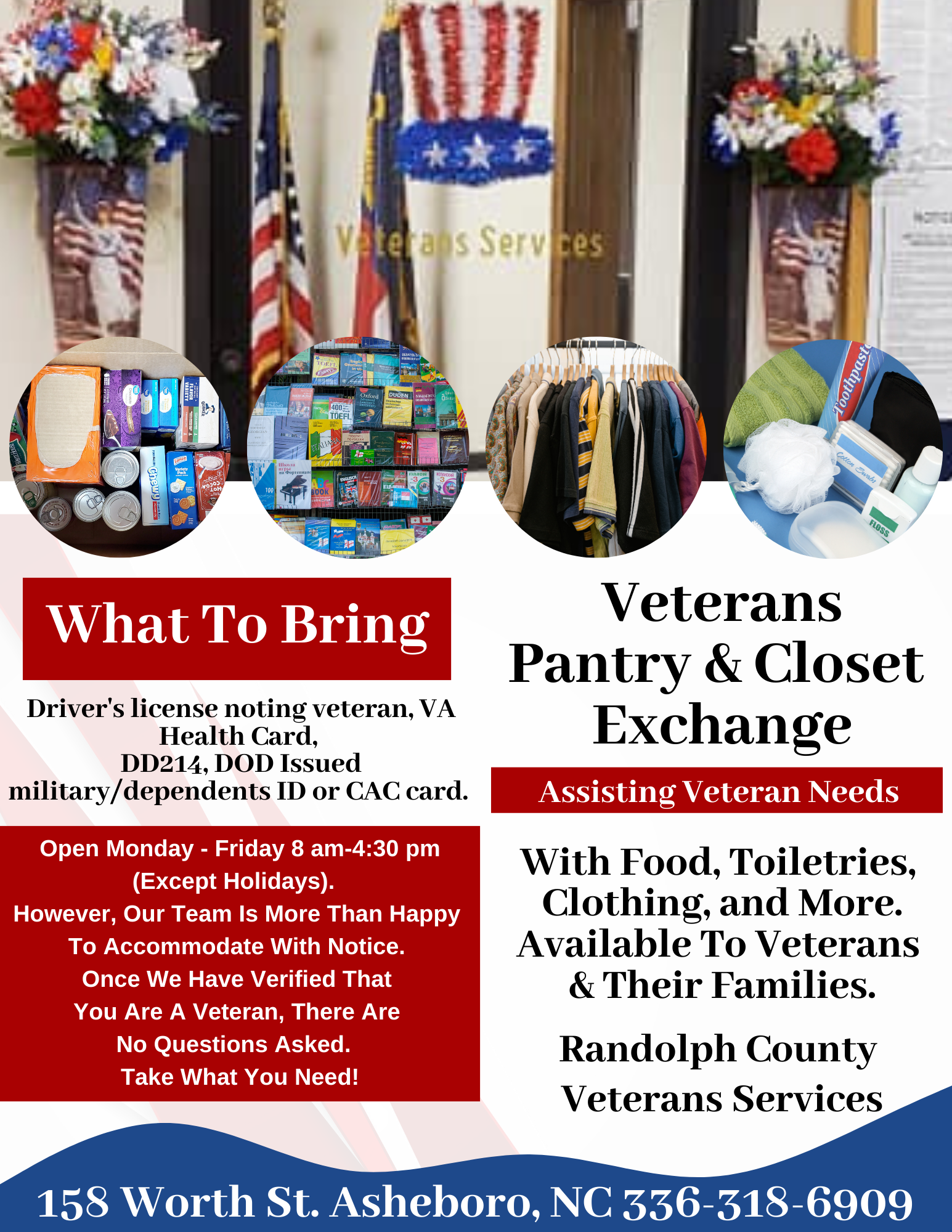 Veterans Closet and Pantry Exchange Flyer