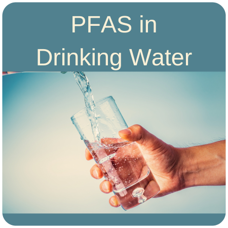 pfas drinking water icon - hand holding glass