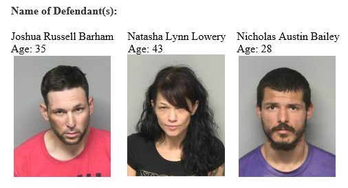 Barham, Joshua Russell  Lowery, Natasha Lynn  Bailey, Nicholas Austin