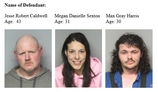 Caldwell, Jesse Robert    Sexton, Megan Danielle    Harris, Max Gray