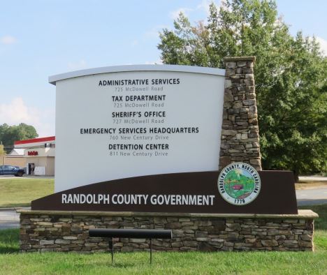 Randolph County Office Building location sign