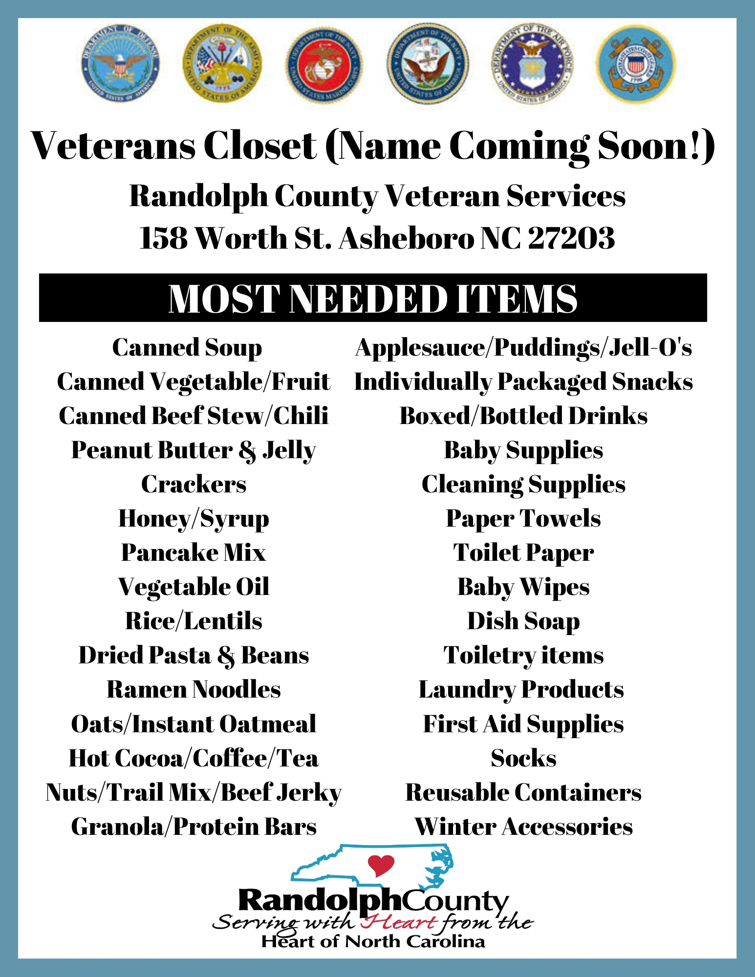Veterans Closet Flyer